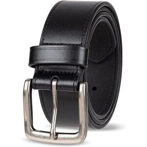 Mens Raw Edge Jeans Belt Faux Leather Classic Buckle Adjustable Waist Sizes